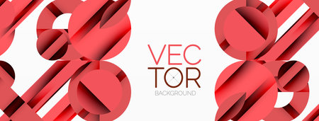 Geometric diagonal line and circle shape, wide abstract background