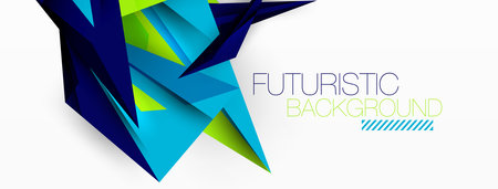 Minimal geometric abstract background. Low poly dynamic triangle design. Trendy techno business...