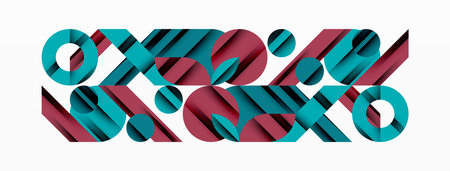 Geometric diagonal line and circle shape, wide abstract backgroundのイラスト素材