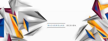 Minimal geometric abstract background. Low poly dynamic triangle design. Trendy techno business template for wallpaper, banner, background or landingのイラスト素材