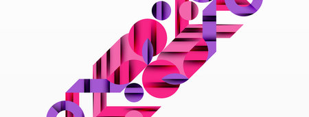 Geometric diagonal line and circle shape, wide abstract background