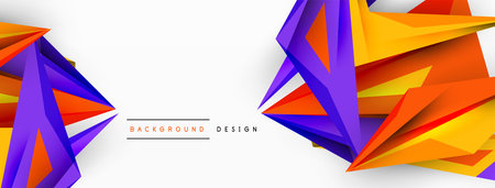 Minimal geometric abstract background. Low poly dynamic triangle design. Trendy techno business...