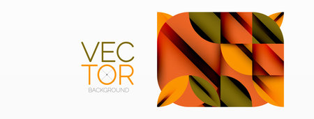 Circle, square and flower petal geometric background. Round shapes composition for wallpaper,...