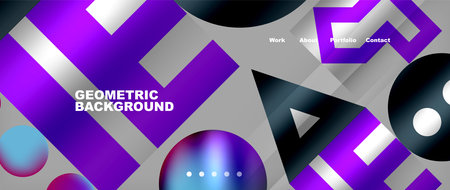 Various colorful geometric shapes abstract web template with gradients and light blur effects. Vector Illustration For Wallpaper, Banner, Background, Card, Book Illustration, landing pageのイラスト素材