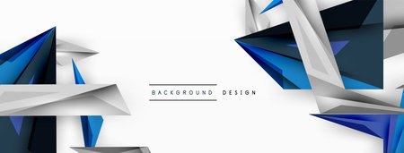 Minimal geometric abstract background. Low poly dynamic triangle design. Trendy techno business...