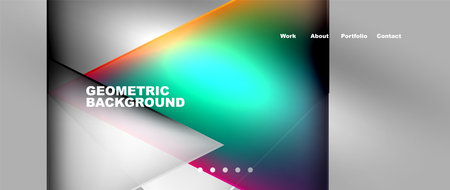 Flowing bright neon gradients geometric abstract background with triangles and lines. Fluid color pattern of color liquid gradient background for wallpaper, banner, background, card, landing pageのイラスト素材