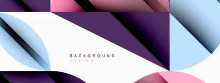 Circle, square and flower petal geometric background. Round shapes composition for wallpaper,...