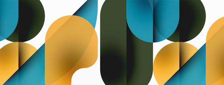 Circles and round shapes geometric minimal background. Transparent geometric shapes composition for...