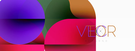 Circles and round shapes geometric minimal background. Transparent geometric shapes composition for wallpaper, banner, background or landingのイラスト素材