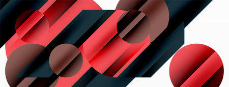 Circle and line geometric background. Round shapes with diagonal lines composition for wallpaper, banner, background or landingのイラスト素材