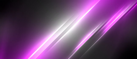 Neon dynamic diagonal light rays background. Techno digital geometric concept design for wallpaper,...