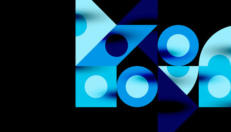 Colorful triangles circles square geometric design. Abstract background for wallpaper, banner, backdrop, card, book Illustration, landing pageのイラスト素材