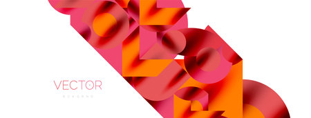 Metal color circles with shadows and other geometric elements composition for wallpaper, banner, background or landingのイラスト素材