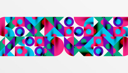 Colorful triangles circles square geometric design. Abstract background for wallpaper, banner,...