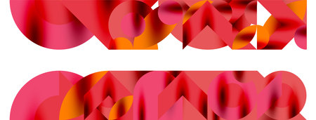 Metal color circles with shadows and other geometric elements composition for wallpaper, banner, background or landingのイラスト素材