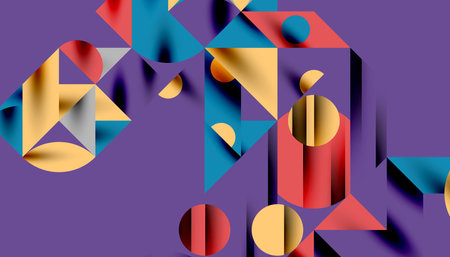 Neo memphis geometric pattern with circles, squares and lines. Pop art abstract background for...