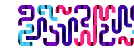 Dynamic waves, flowing lines, stripes vector geometric elements minimal pattern. Vector Illustration...