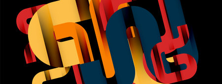 Dynamic waves, flowing lines, stripes vector geometric elements minimal pattern. Vector Illustration For Wallpaper, Banner, Background, Card, Book Illustration, landing pageのイラスト素材