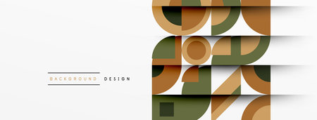 Geometric design abstract background - circles squaresのイラスト素材