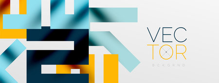 Colorful squares, lines minimal abstract background. Vector Illustration For Wallpaper, Banner, Background, Card, Book Illustration, landing pageのイラスト素材