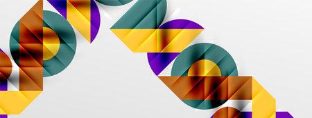 Round shapes, circles and lines minimal geometric background. Vector Illustration For Wallpaper, Banner, Background, Card, Book Illustration, landing pageのイラスト素材