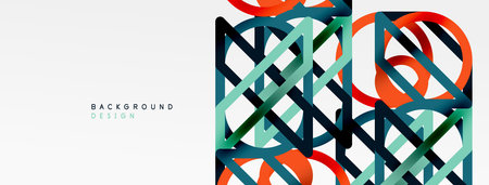 Abstract background - colorful geometric shapes composition made of lines. Technology or business...