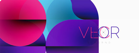 Minimal round shapes geometric abstract background. Circle design. Trendy techno business template for wallpaper, banner, background or landingのイラスト素材