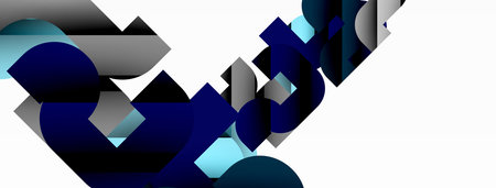 Colorful curve geometric shapes on white