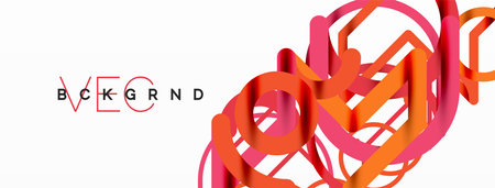 Abstract background. Circles and colorful round shape lines. Linear geometric minimal designのイラスト素材