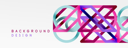Abstract background - colorful geometric shapes composition made of lines. Technology or business digital templateのイラスト素材