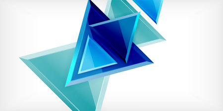 Abstract background - colorful triangles with 3d effect. Vector Illustration For Wallpaper, Banner,...