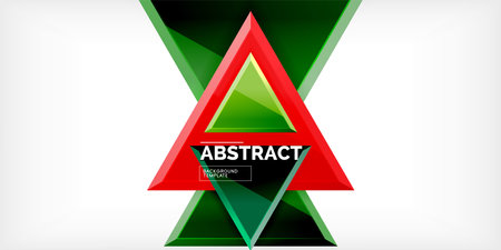 Abstract background - glossy triangles. Vector Illustration For Wallpaper, Banner, Background, Card,...