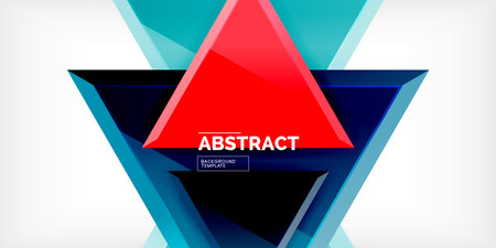Abstract background - glossy triangles. Vector Illustration For Wallpaper, Banner, Background, Card,...