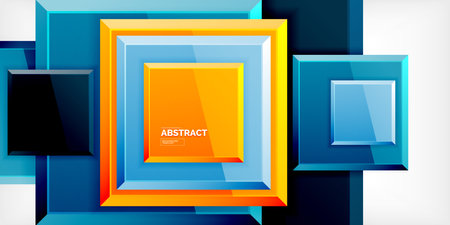 Shiny glossy metallic or plastic square design background. Vector Illustration For Wallpaper, Banner, Background, Card, Book Illustration, landing pageのイラスト素材
