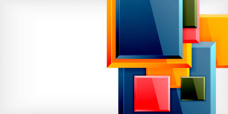 Colorful squares with reflections abstract background design. Vector Illustration For Wallpaper, Banner, Background, Card, Book Illustration, landing pageのイラスト素材