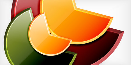 Glass reflective geometric round shapes background. Vector Illustration For Wallpaper, Banner, Background, Card, Book Illustration, landing pageのイラスト素材