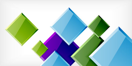 Colorful squares with reflections abstract background design. Vector Illustration For Wallpaper, Banner, Background, Card, Book Illustration, landing pageのイラスト素材