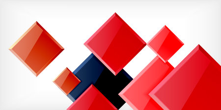 Colorful squares with reflections abstract background design. Vector Illustration For Wallpaper, Banner, Background, Card, Book Illustration, landing pageのイラスト素材