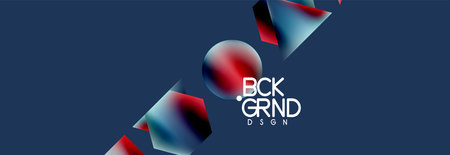 Neon color geometric shapes square triangle circle abstract background. Vector Illustration For...