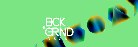 Neon color geometric shapes square triangle circle abstract background. Vector Illustration For...