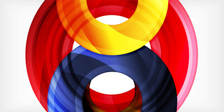 Bright colorful circles with light effectsのイラスト素材