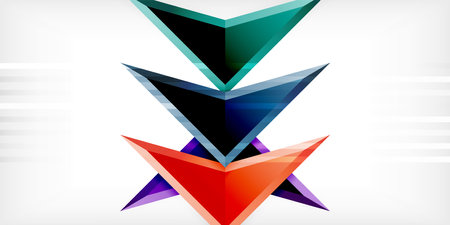 Abstract background color triangles and arrows composition. Vector Illustration For Wallpaper, Banner, Background, Card, Book Illustration, landing pageのイラスト素材