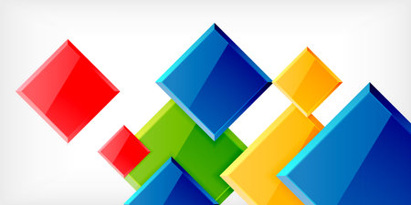 Colorful squares with reflections abstract background design. Vector Illustration For Wallpaper, Banner, Background, Card, Book Illustration, landing pageのイラスト素材