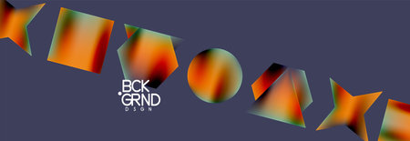 Fluid color geometric shapes abstract background. Vector Illustration For Wallpaper, Banner,...