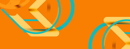 Abstract background. Circles and colorful round shape lines. Linear geometric minimal designのイラスト素材