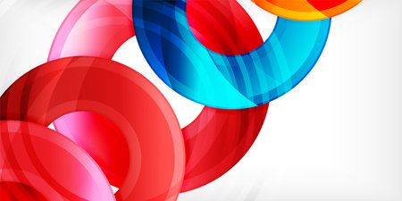 Bright colorful circles with light effectsのイラスト素材