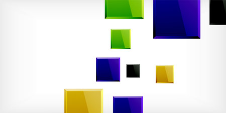 Colorful squares with reflections abstract background design. Vector Illustration For Wallpaper, Banner, Background, Card, Book Illustration, landing pageのイラスト素材