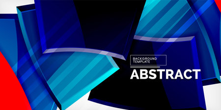 Vector abstract color geometric shapes. Illustration For Wallpaper, Banner, Background, Card, Book Illustration, landing pageのイラスト素材