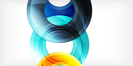 Bright colorful circles with light effectsのイラスト素材