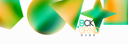 Fluid color geometric shapes abstract background. Vector Illustration For Wallpaper, Banner,...
